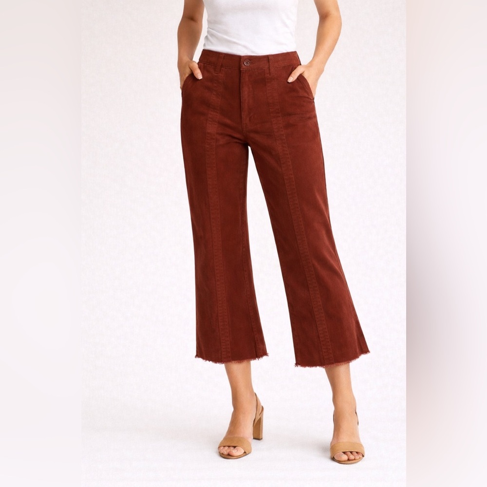 AG Adriano Goldschmied Women's Cropped Rust corduroy crop